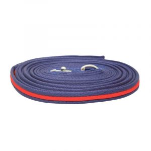 Soft Webbing Lunge Rein 25ft Navy/Red